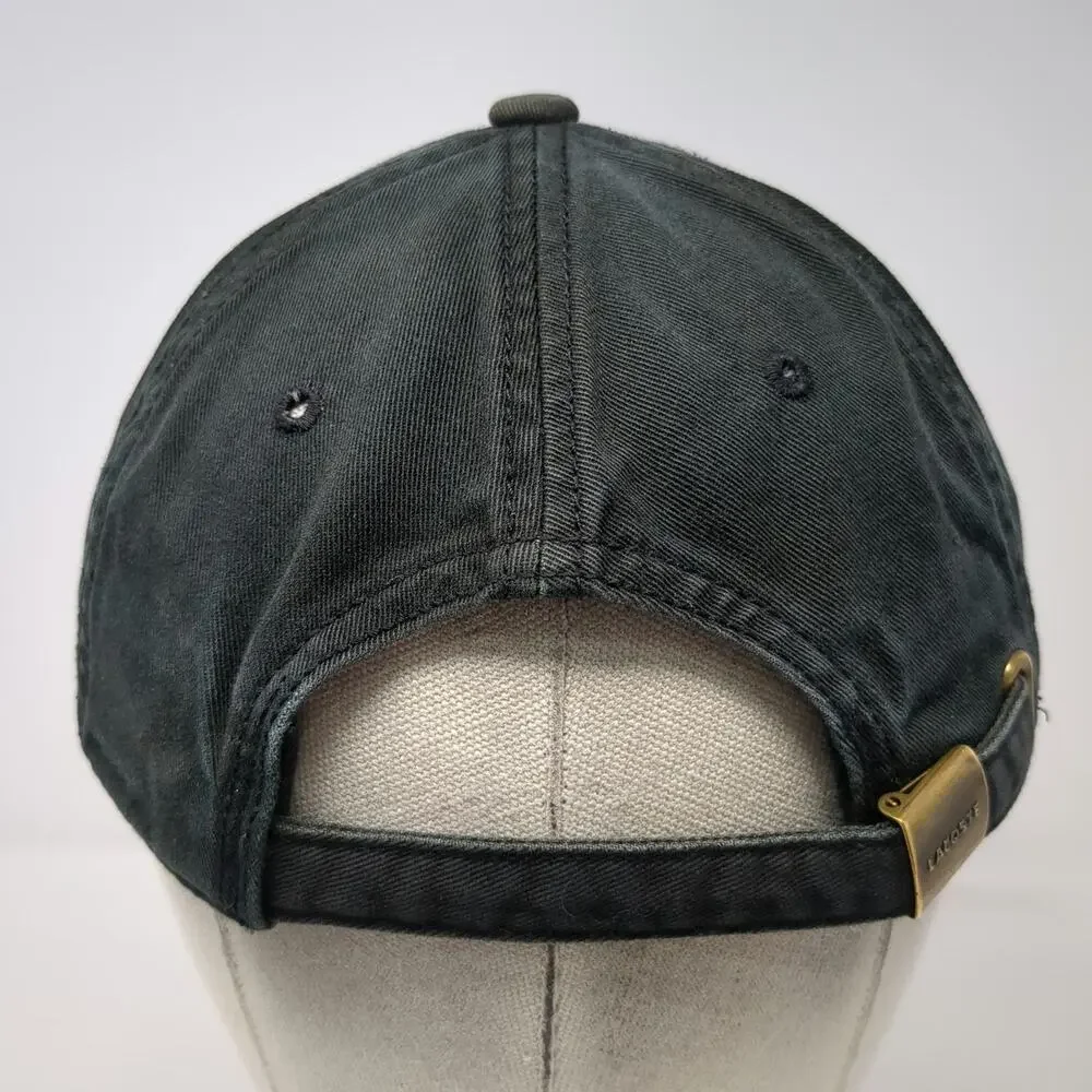 Lacoste Baseball Cap Black One Size Adjustable Slideback Cotton Hat Logo Design
